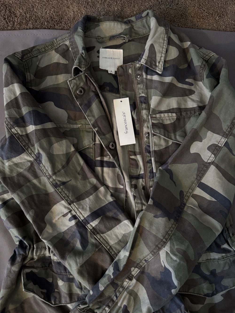 Thread & Supply Women's Camo Utility Jacket - Green/Olive/Brown